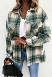 Single-breasted Plaid Tweed Shacket Coat with Pockets
