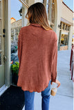 Plain Waffle Knit Open Button Pockets Winter Outfits Shirts