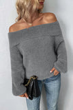 Plain Off Shoulder Hairy Knit Sweaters