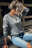 Plain Long Sleeve Button Autumn Outfits Sweater