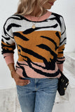 Tiger Stripe Knit Autumn Outfits Pullover Sweaters