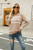 Fall Outfits Apres Ski Letter Knit Pullover Sweaters
