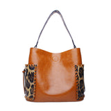 Paziye Leopard Print PU Magnetic Buckle Shoulder Bag