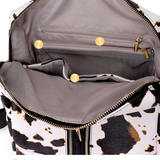 Paziye Leopard Print Cow Backpack