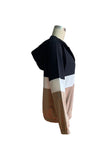 Color Block Open Zipper Drawstring Hem Winter Outfits Coat