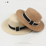 Paziye Flat Brim Straw Hat