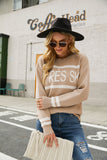 Fall Outfits Apres Ski Letter Knit Pullover Sweaters