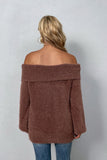 Plain Off Shoulder Hairy Knit Sweaters