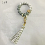 Paziye Bangle Keychain | Silicone Wristlet Key Ring | Bead Bracelet