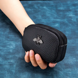 Paziye Genuine Leather Double Zip Coin Purse