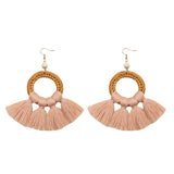 Tassel Earrings Handmade Rattan Women's Jewelry