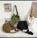 Women Men Crossbody Bag Canvas Hobo Bag  Casual Large Tote Bag