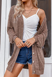 Plain Open Button Loose Knit Cardigans