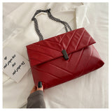 Minimalist Chevron Chain Tote Bag  Women Crossbody Bags