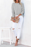 Plain Hollow Out Long Sleeve Sweater