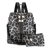 Paziye Leopard Print Cow Backpack