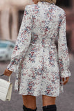 Floral Print Elastic Waist Ruffle Mini Dress