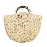 Summer Beach Tote Bag for Women Straw Top-Handle Bags