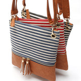 Paziye Striped Fringed Shoulder Crossbody Bag