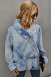 Winter Outfits Light Blue Tie Dye Sweatershirt With Pocket