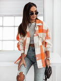 Colorful Plaid Shirt and Woolen Jacket