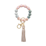 Paziye Card Holder Key Ring Silicone Bead Bracelet Key Chain