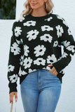 Flower Knitting Pullover Sweater