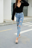 Wrap V Neck Hairy Short Sweaters