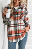 Plaid Flannel Button Down Pocketed Shacket Jacket winter outfits  Coats