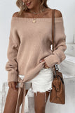 Off Shoulder Tie Knot Knitting Autumn Outfits Sweater