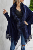 Fleece Open Front Tassle Kniting Long Cardigan Winter Outfits