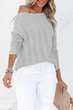 Plain Hollow Out Long Sleeve Sweater