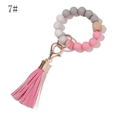 Paziye Bangle Keychain | Silicone Wristlet Key Ring | Bead Bracelet