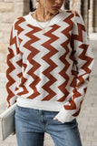 Wave Stripes Long Sleeve Knitting Sweater