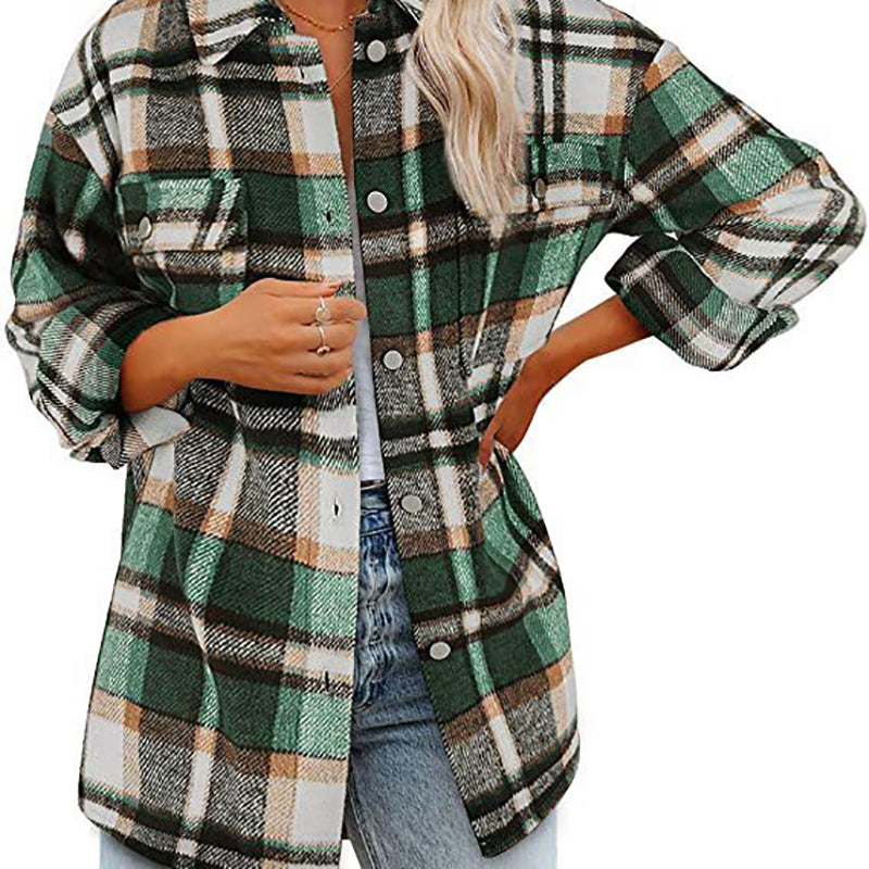 Plaid Flannel Jacket Women