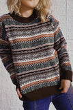 Vintage Stripes Knitting Winter Outfits  Pullover Sweater