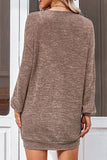 Plain Open Button Loose Knit Cardigans