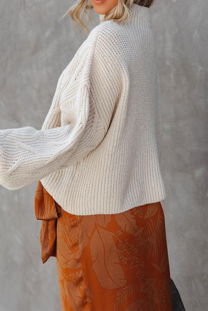 Turtleneck Long Sleeve Pullover Knitting Sweater
