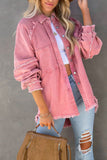 Winter Outfits Candy Color Button Pockets Raw Trim Denim Jackets