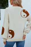 Tai Chi Pattern Knitting Long Sleeve Sweater