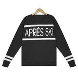 Fall Outfits Apres Ski Letter Knit Pullover Sweaters