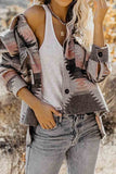 Women's Vintage Aztec Print Loose Shacket Jacket