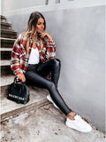 Plaid Flannel Shacket Jacket Women