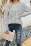 Plain Hollow Out Long Sleeve Sweater
