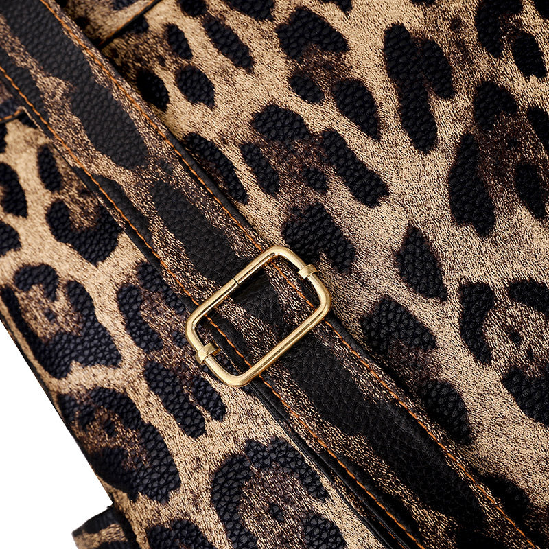 Paziye Fashion Leopard Backpack