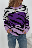 Tiger Stripe Knit Autumn Outfits Pullover Sweaters