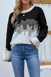Gradient Color Block Pullover Sweaters
