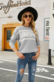 Fall Outfits Apres Ski Letter Knit Pullover Sweaters