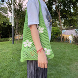 Paziye Floral Pattern Crochet Tote Bag