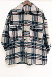 Plaid Pockets Open Button Oversize Winter Outfits Jackets